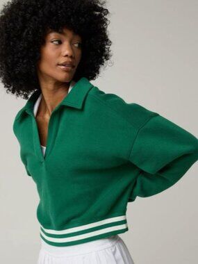 Offline By Aerie Cloud Fleece Polo Sweatshirt Large